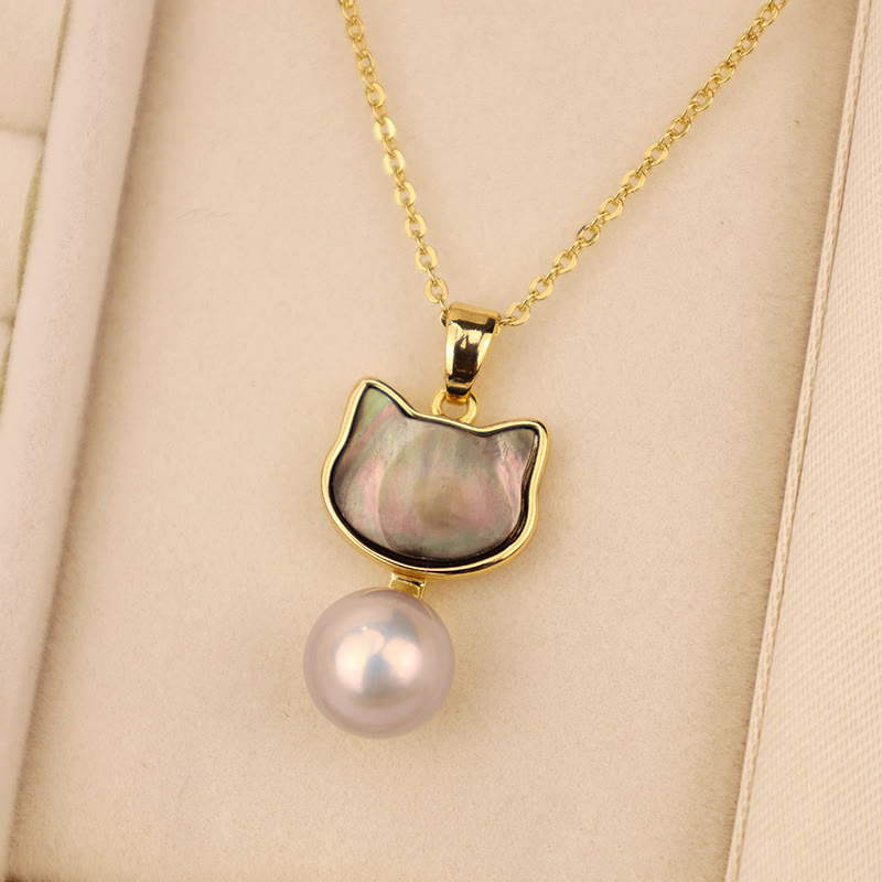 Ensemble collier et boucles d'oreilles de guérison pour chat en cuivre et perles naturelles