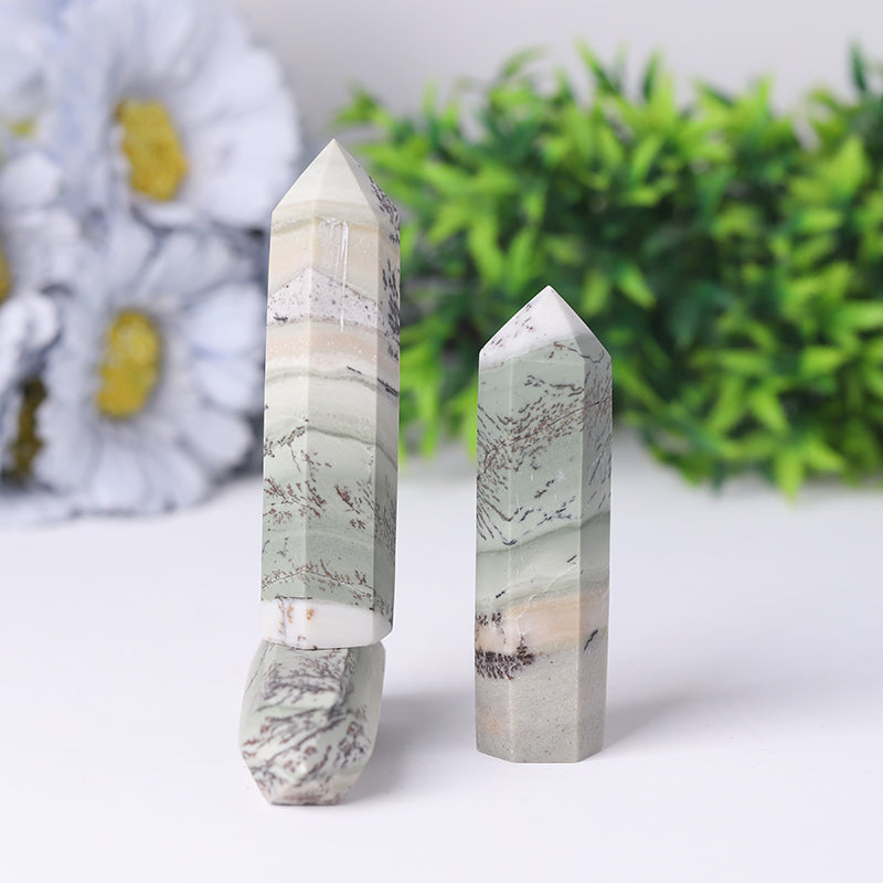 Natural Picture Jasper Crystal Tower 2.4-4.5 Inches Healing Point