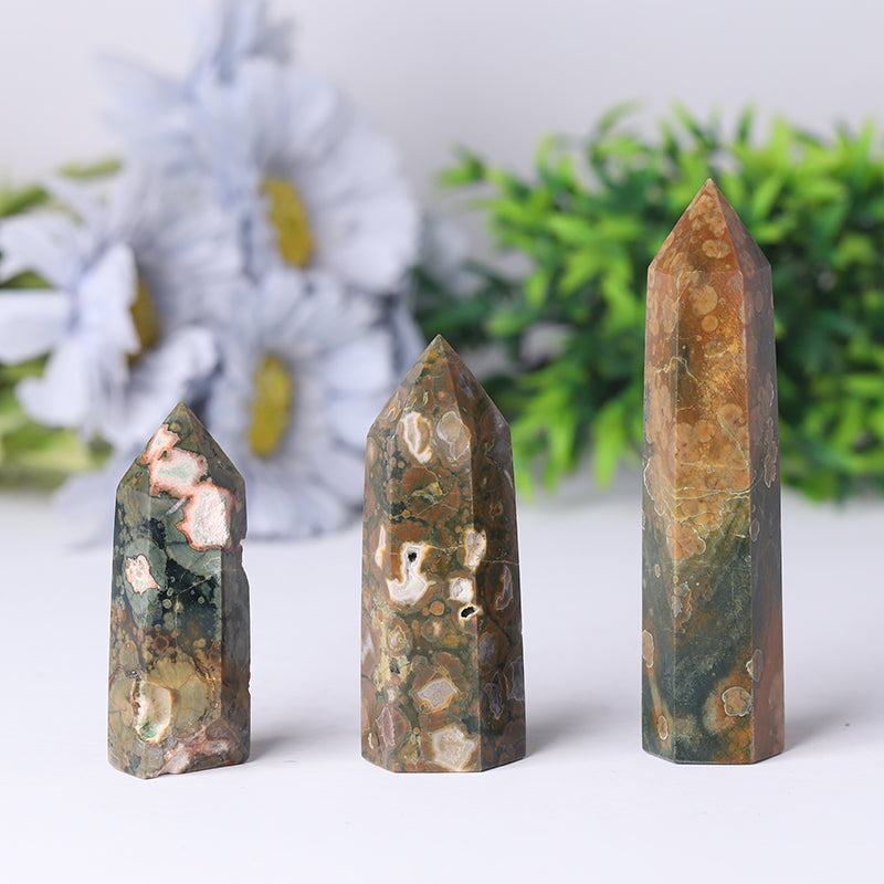 Natural Rainforest Jasper Healing Crystal Tower 2.4-4.5 inches