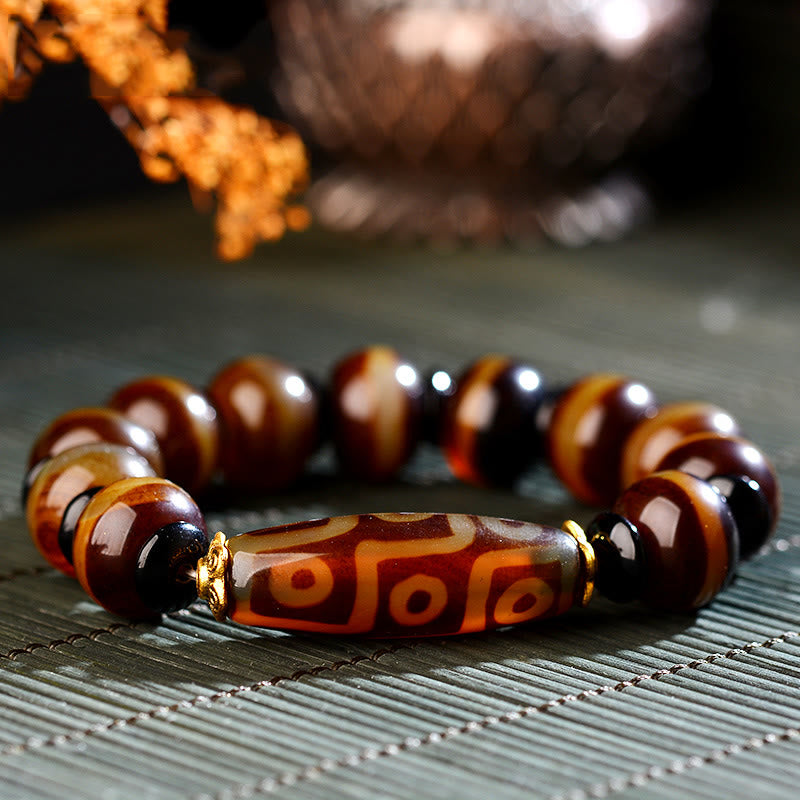 Bracelet de richesse et de protection en agate à neuf yeux