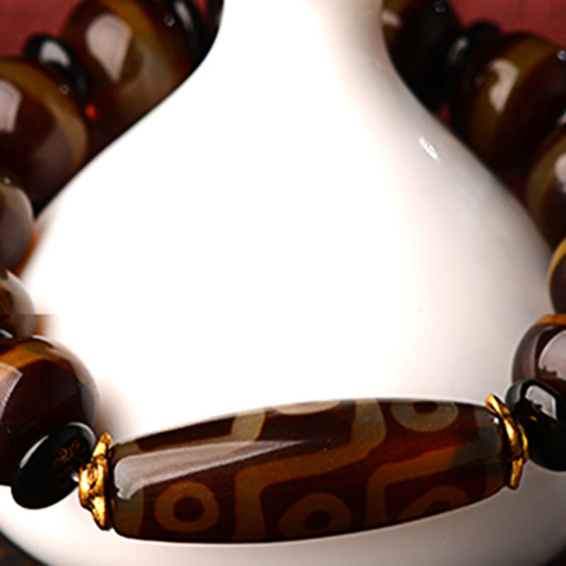 Bracelet de richesse et de protection en agate à neuf yeux