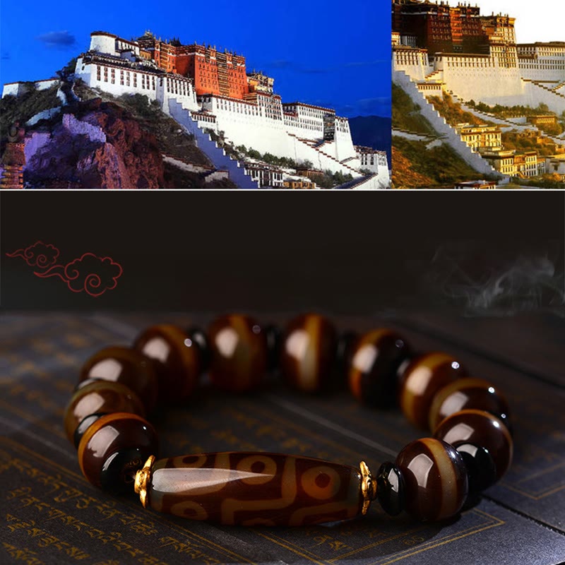 Bracelet de richesse et de protection en agate à neuf yeux