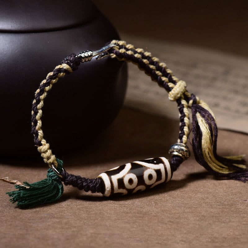 Bracelet unisexe en agate de protection à neuf yeux avec perles Dzi