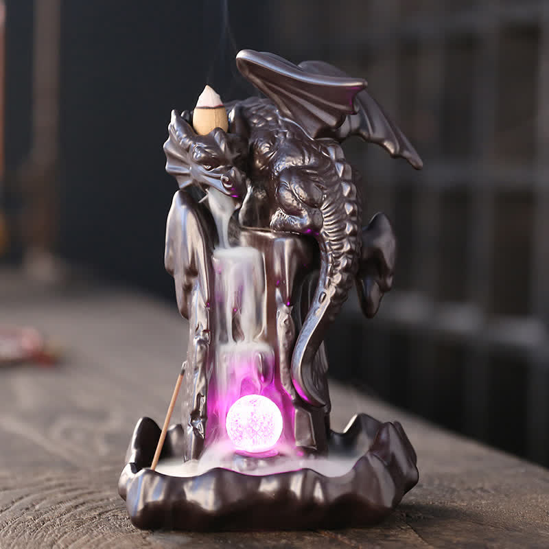Brûle-encens à refoulement en céramique Dragon nordique | Méditation
