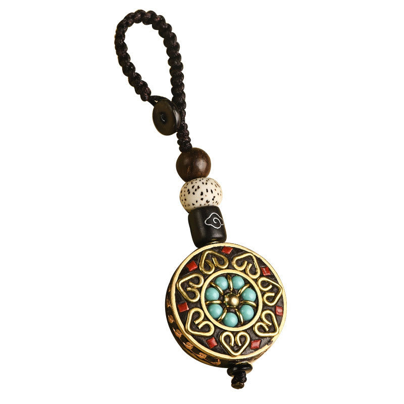 Om Mani Padme Hum Bodhi Seed Peace Porte-clés Charm