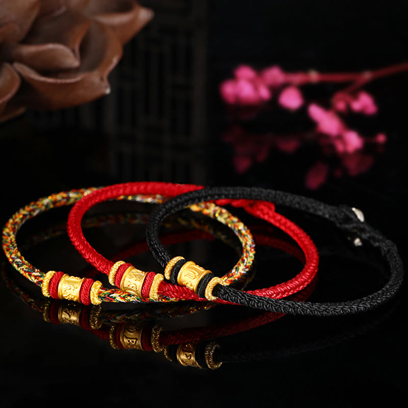 Bracelet Om Mani Padme Hum | Cordon de protection en or et argent 999