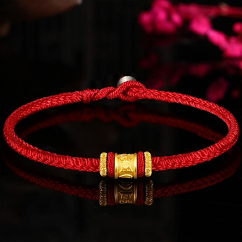 Bracelet Om Mani Padme Hum | Cordon de protection en or et argent 999