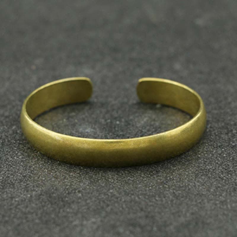 Bracelet manchette unisexe en cuir et cuivre Om Mani Padme Hum