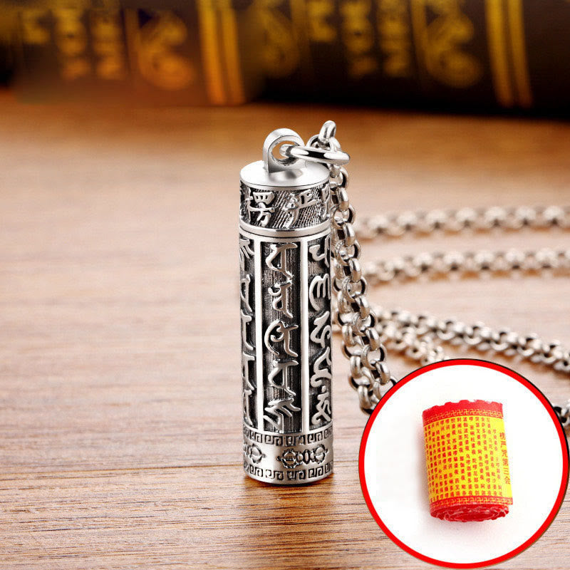 Collier de paix en argent plaqué cuivre Om Mani Padme Hum
