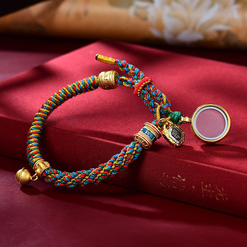 Bracelet amulette Zakiram en cuivre Om Mani Padme Hum 14-16 cm