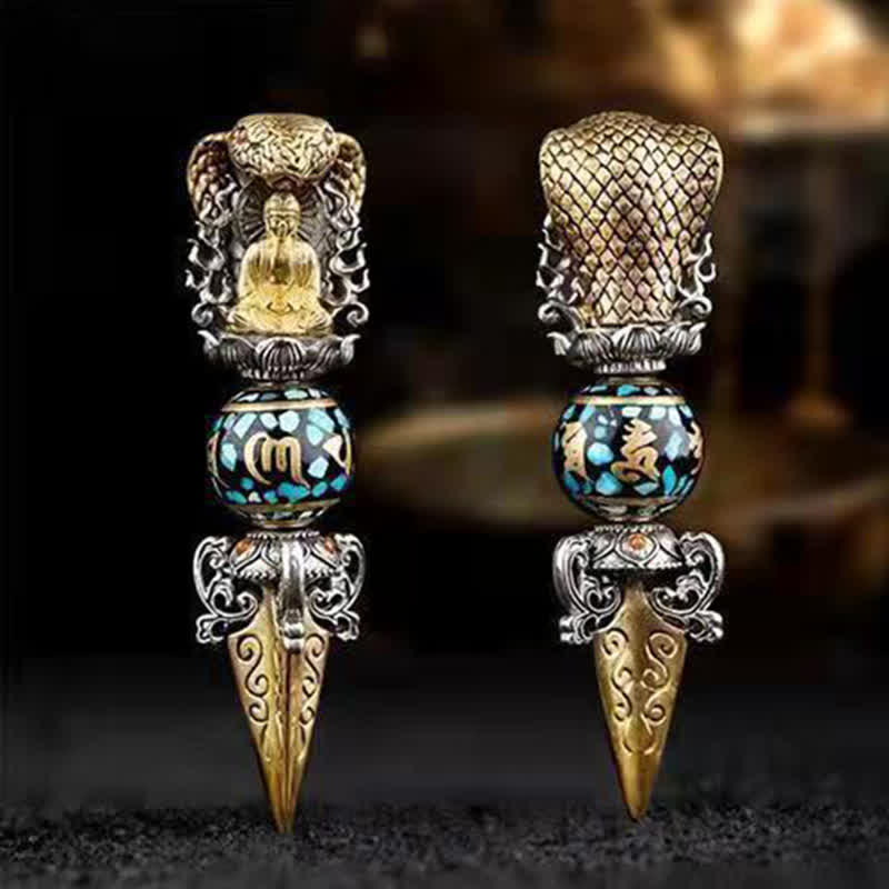 Collier Om Mani Padme Hum | Pendentif Vajra en cuivre unisexe