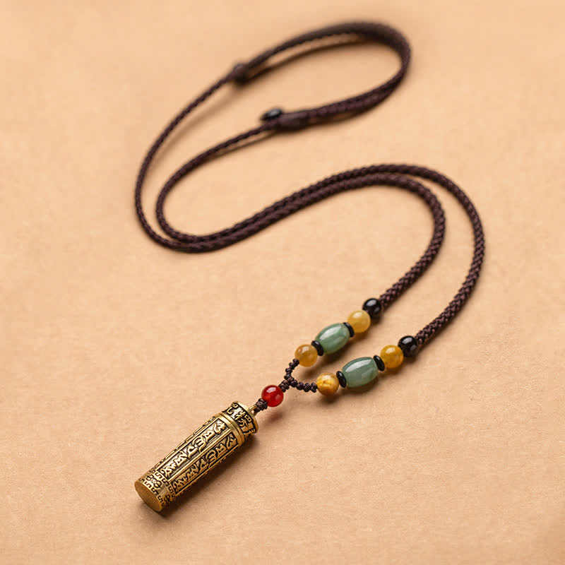 Collier de protection Om Mani Padme Hum | Cuivre et graines de Bodhi