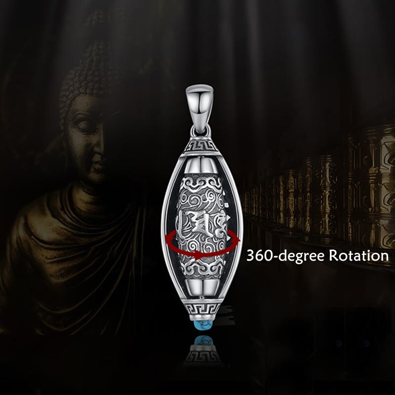 Collier de protection rotatif Om Mani Padme Hum en cuivre