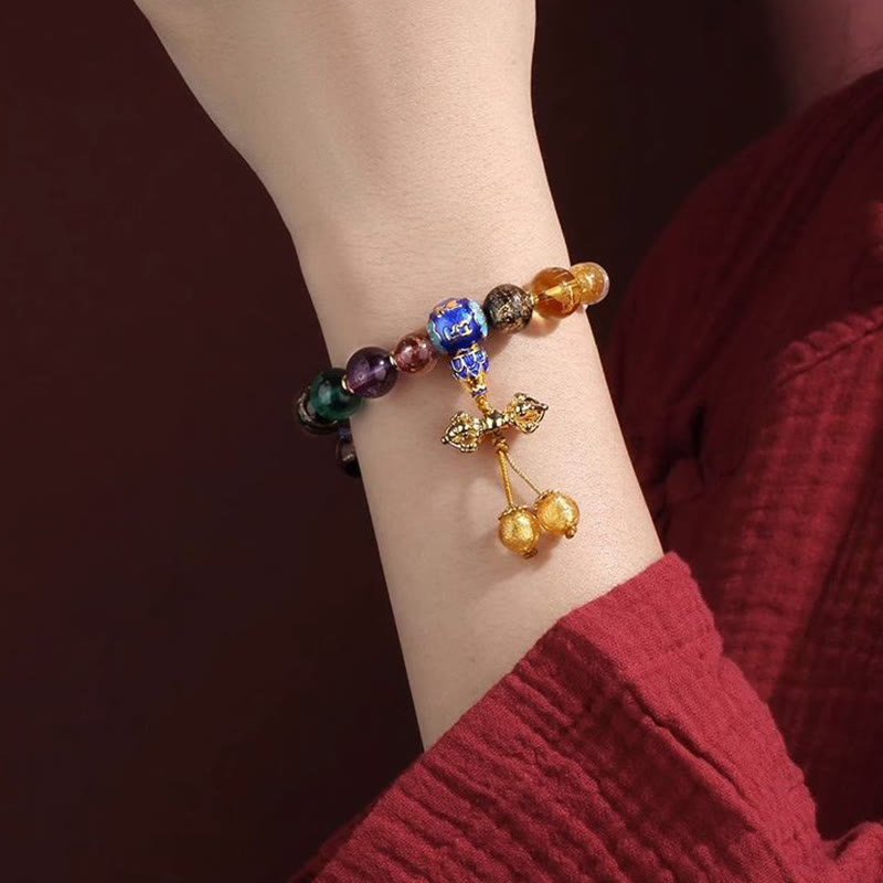 Mala tibétain Om Mani Padme Hum | 18 perles de verre Liuli en frêne d'encens