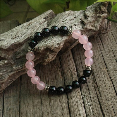 Bracelet Harmonie Paisible Onyx & Quartz Rose