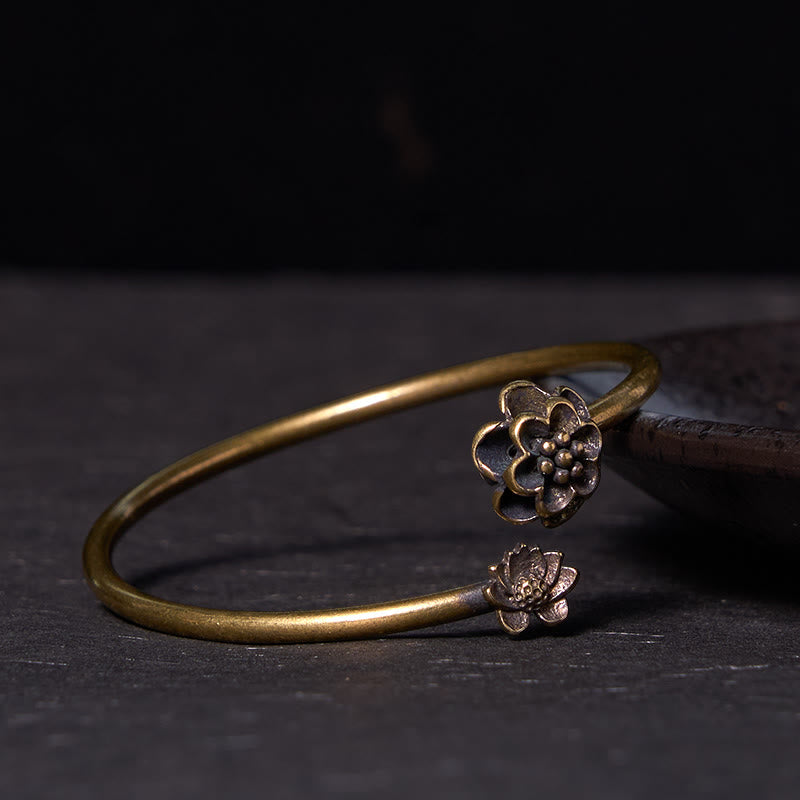Bracelet de guérison en cuivre fleur de pêcher 14-17 cm réglable
