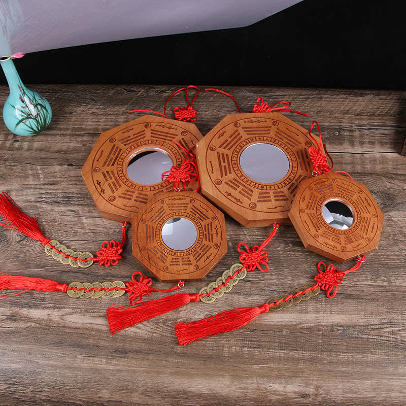 Carte Bagua en bois de pêcher 20 cm Décoration murale Feng Shui Équilibre