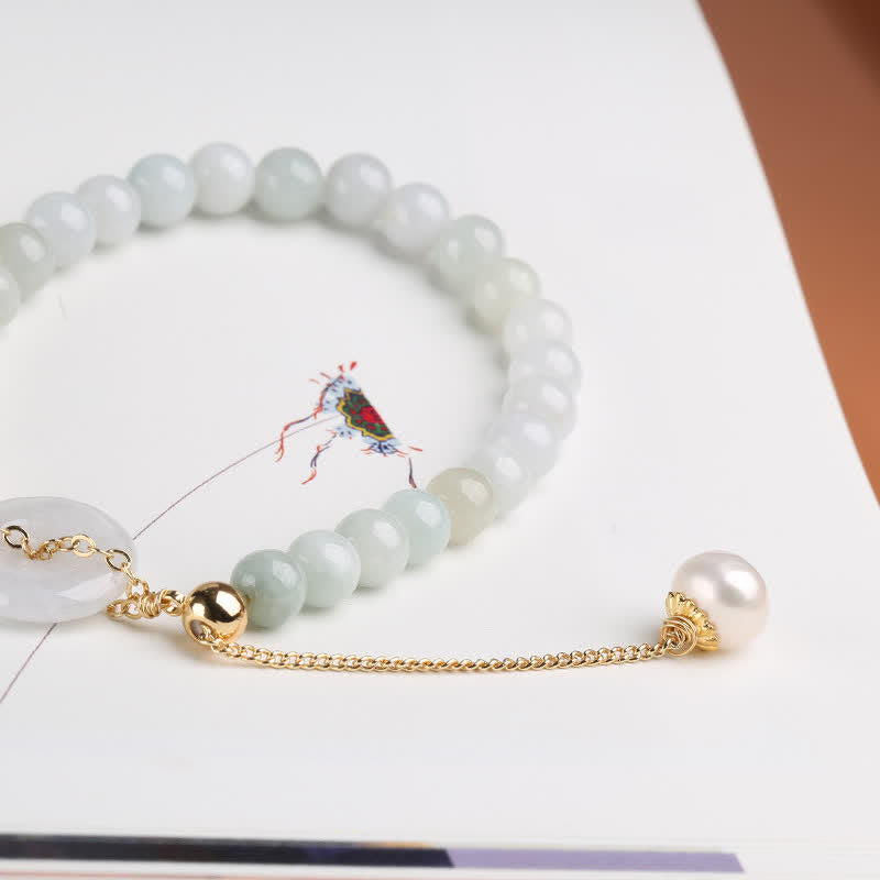Bracelet de paix en perles et jade pour la prospérité et la guérison