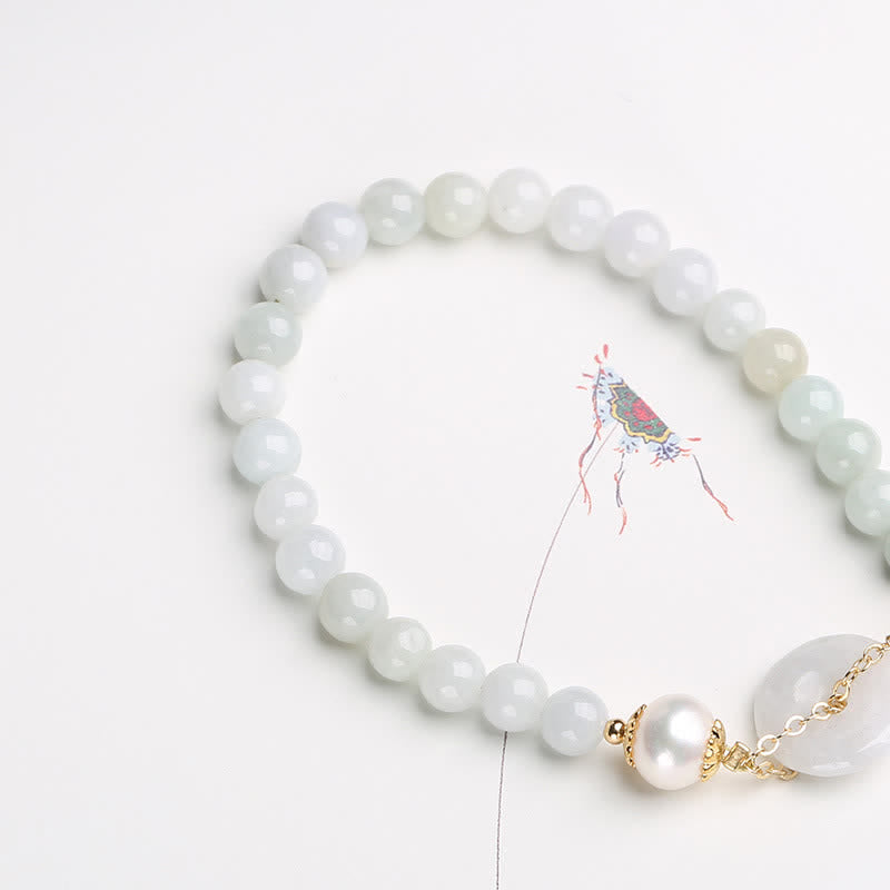 Bracelet de paix en perles et jade pour la prospérité et la guérison