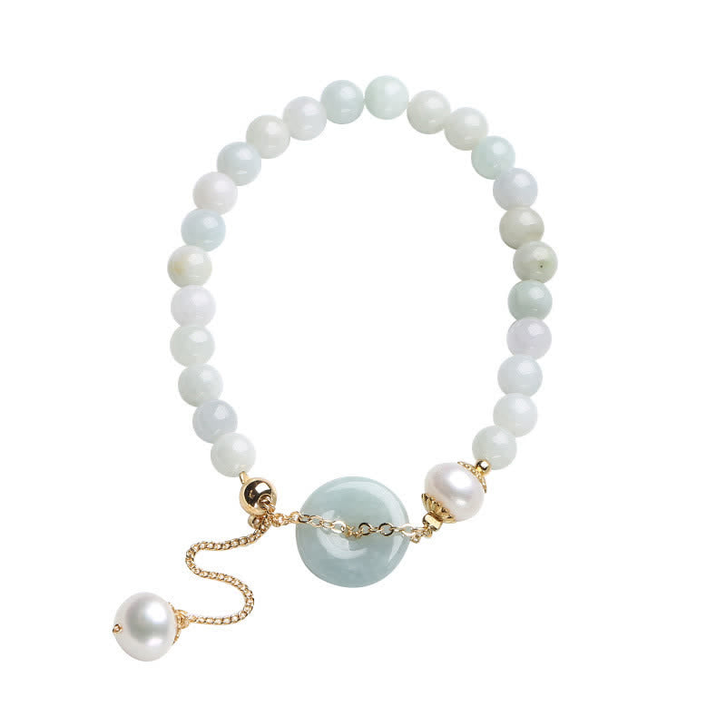 Bracelet de paix en perles et jade pour la prospérité et la guérison