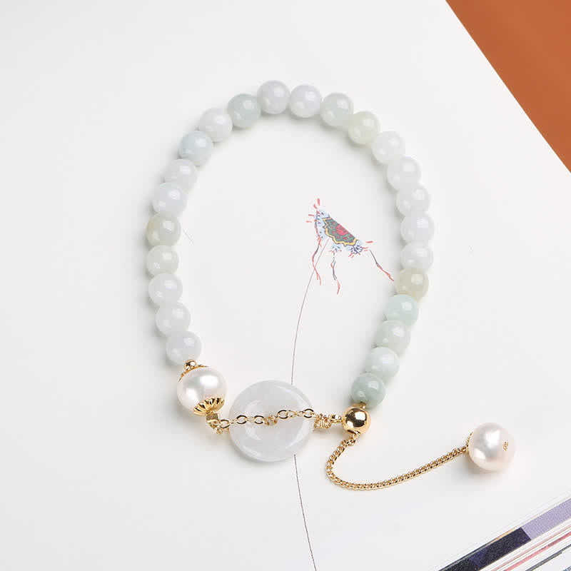 Bracelet de paix en perles et jade pour la prospérité et la guérison