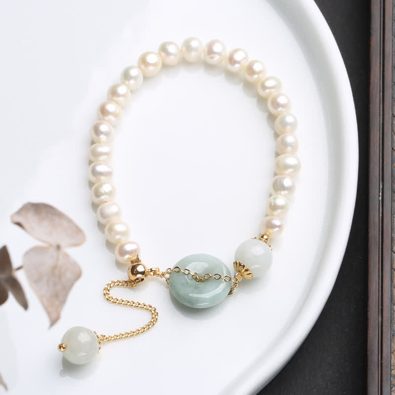 Bracelet de paix en perles et jade pour la prospérité et la guérison