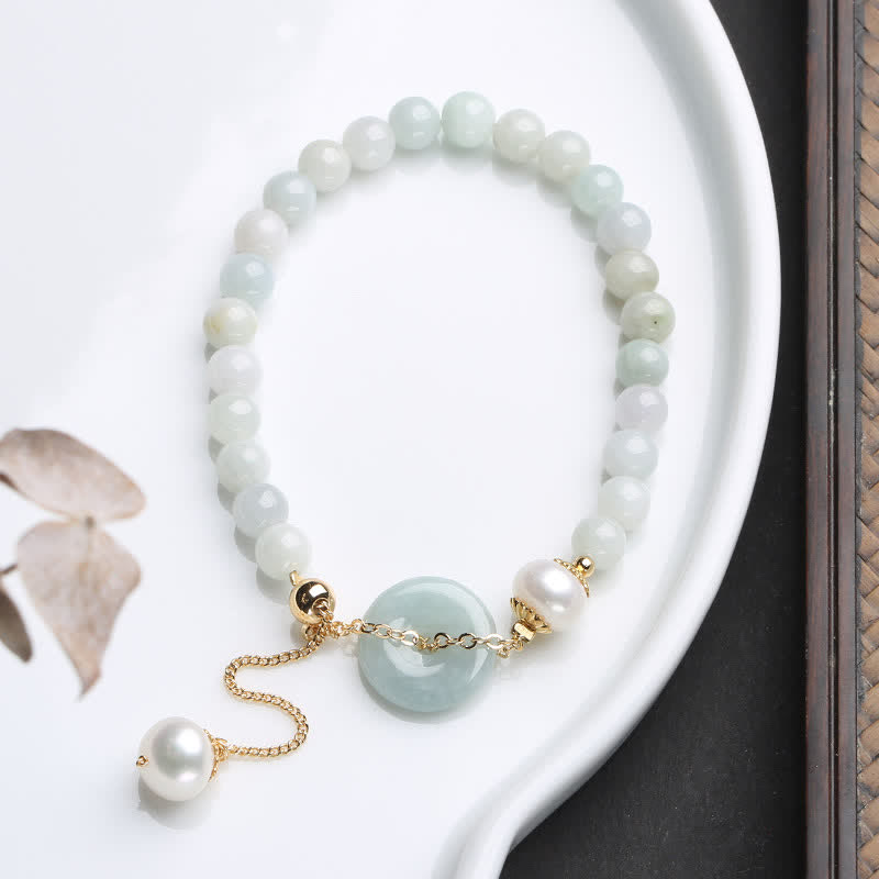 Bracelet de paix en perles et jade pour la prospérité et la guérison