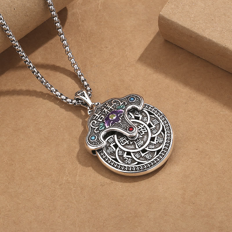Collier spirituel en cuivre avec fleur de pivoine pour la richesse et la guérison