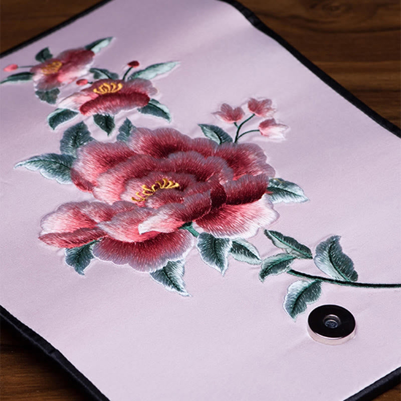 Sac à main brodé Pivoine Su 20 x 10 cm | Symbole de prospérité