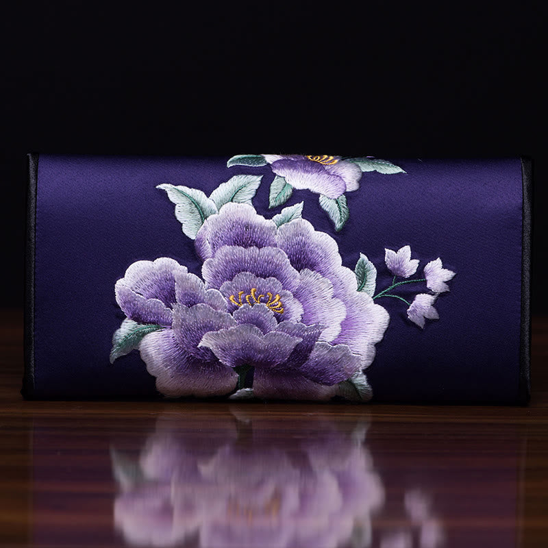 Sac à main brodé Pivoine Su 20 x 10 cm | Symbole de prospérité
