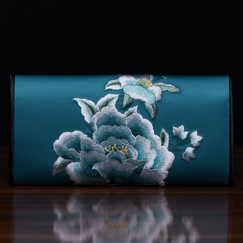 Sac à main brodé Pivoine Su 20 x 10 cm | Symbole de prospérité
