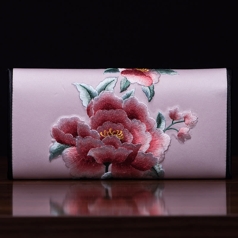 Sac à main brodé Pivoine Su 20 x 10 cm | Symbole de prospérité