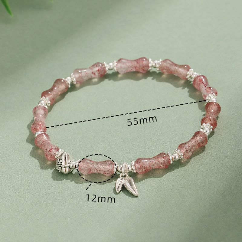 Bracelet porte-bonheur symbolique en jade blanc péridot et bambou Fu