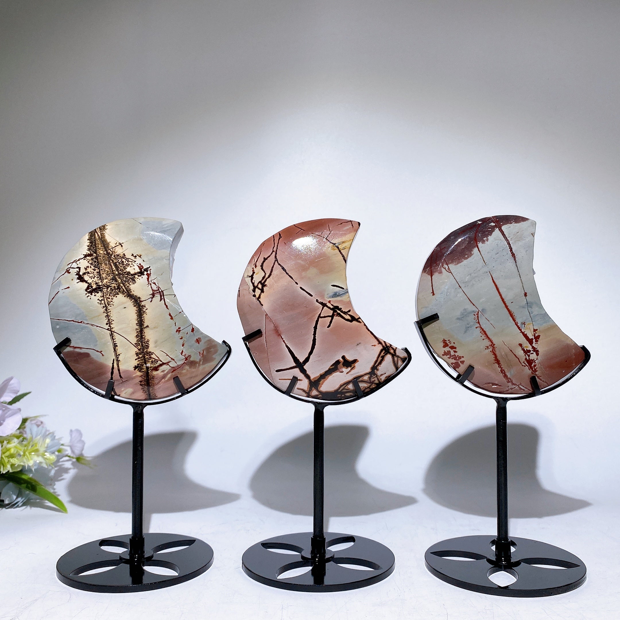 Sculpture en cristal de lune de 9,4 cm avec support