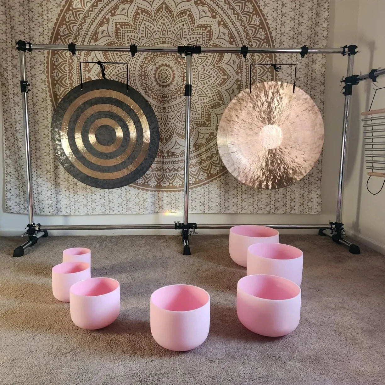 Ensemble de bols chantants en cristal de chakra coloré - 7 pièces 6-14"