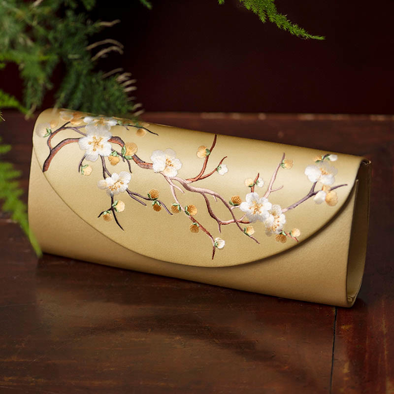 Sac à main brodé Tulipe en fleurs de prunier | Bijoux spirituels