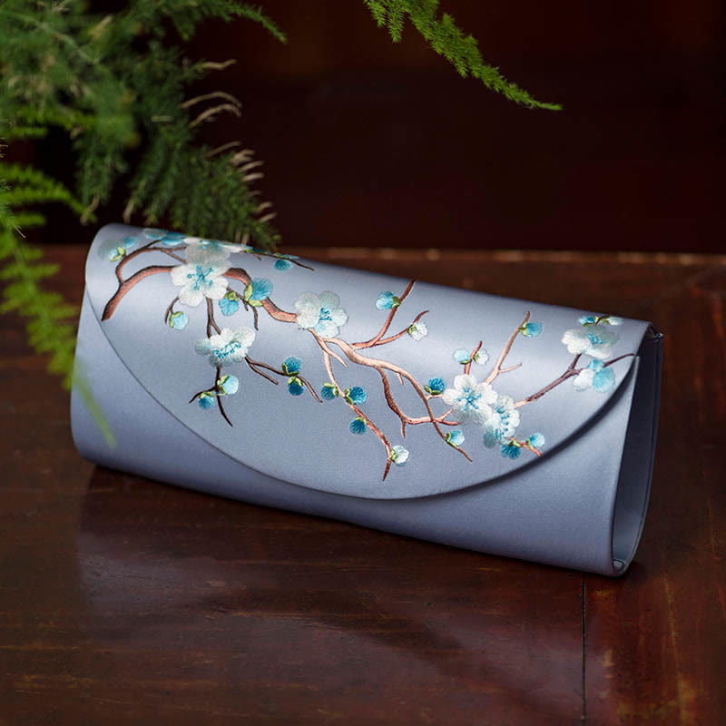 Sac à main brodé Tulipe en fleurs de prunier | Bijoux spirituels