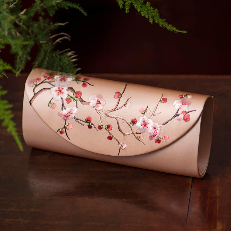 Sac à main brodé Tulipe en fleurs de prunier | Bijoux spirituels