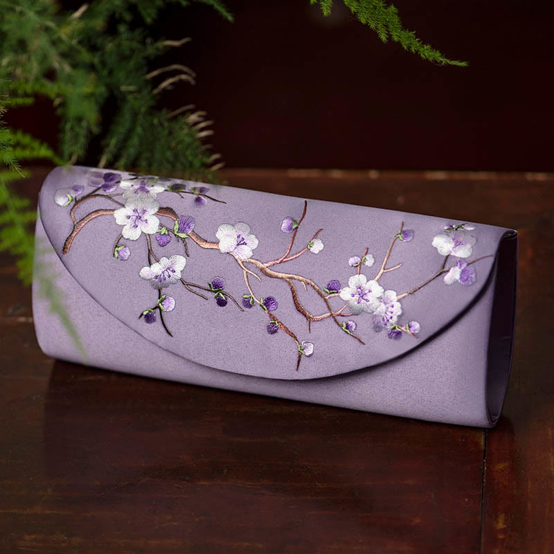 Sac à main brodé Tulipe en fleurs de prunier | Bijoux spirituels