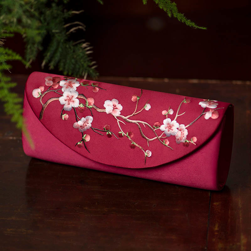 Sac à main brodé Tulipe en fleurs de prunier | Bijoux spirituels