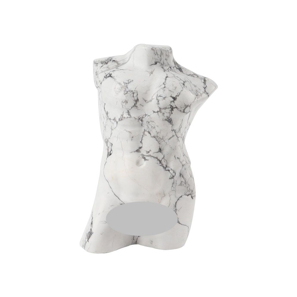 Figurine en cristal howlite poli de 3,45 pouces sculptée