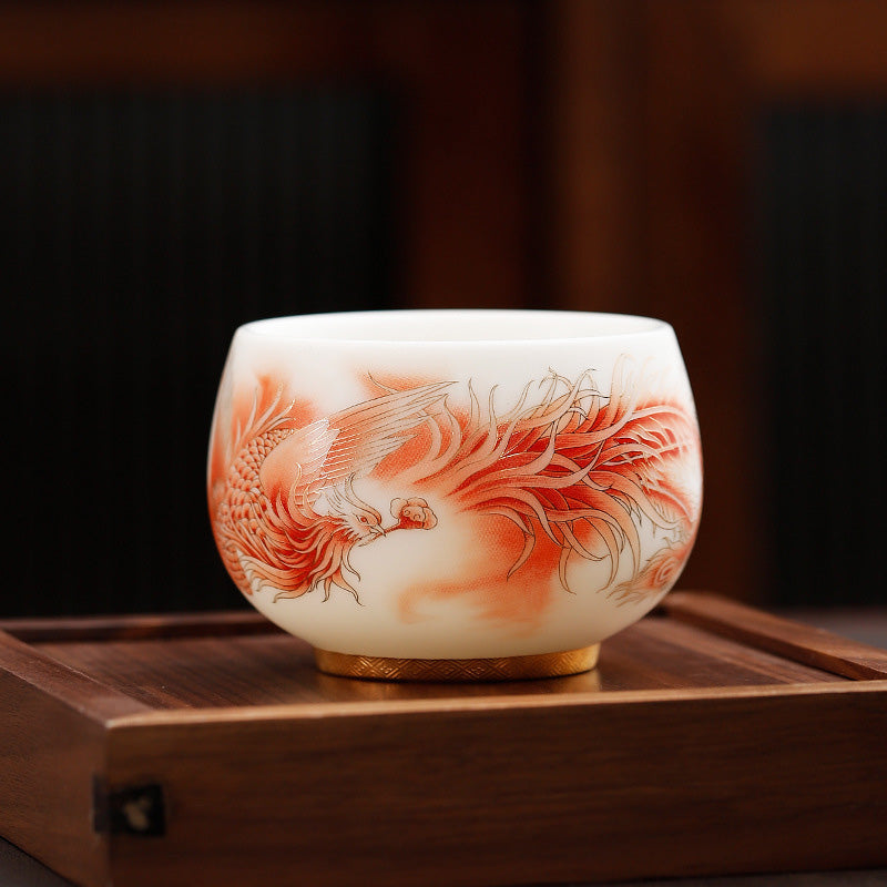 Tasse à thé Phoenix en porcelaine 180 ml | Décor céramique zen