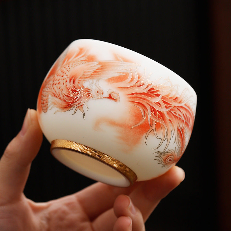 Tasse à thé Phoenix en porcelaine 180 ml | Décor céramique zen