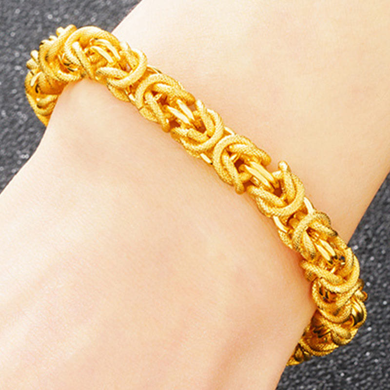 Bracelet de protection à double tête de dragon plaqué or 24 carats de qualité supérieure