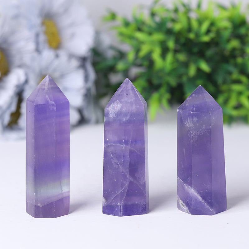 Purple Fluorite Crystal Tower 2.4-4.5 inch Natural Healing Point