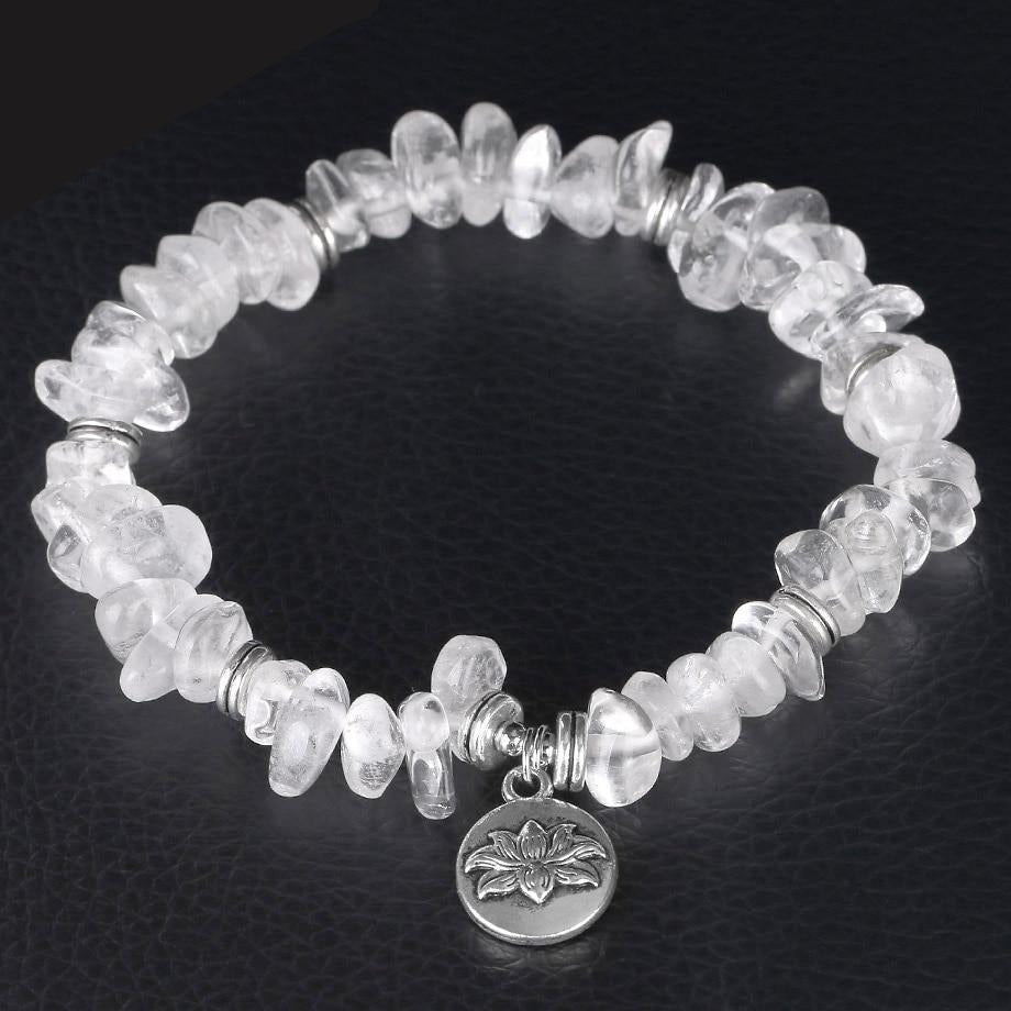Bracelet en quartz clair pour la méditation et l'harmonie