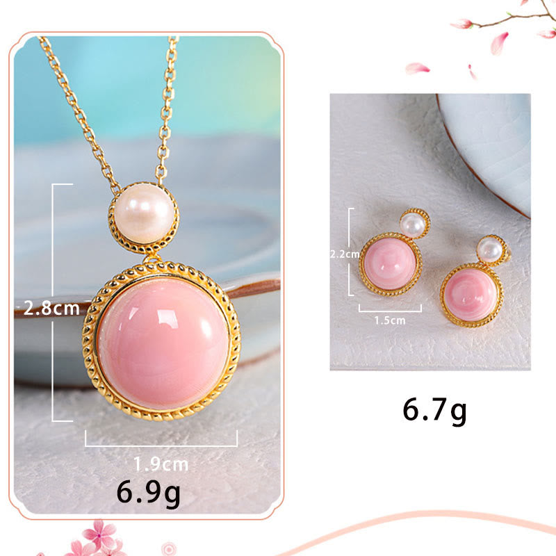 Parure de bijoux spirituels en perles de lambi | Argent sterling 925