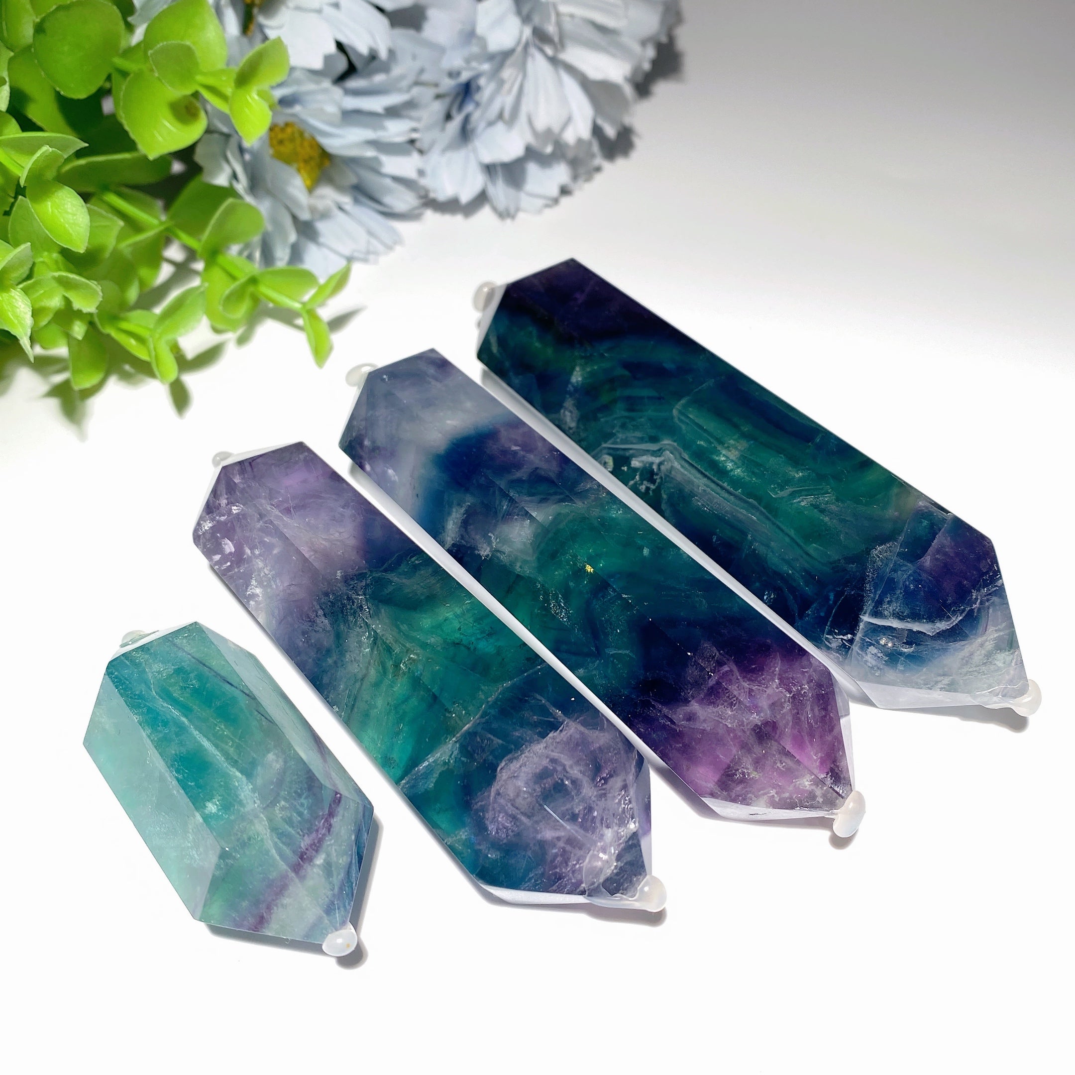 Rainbow Fluorite Double Terminated Crystal Point 2.3-5in Healing
