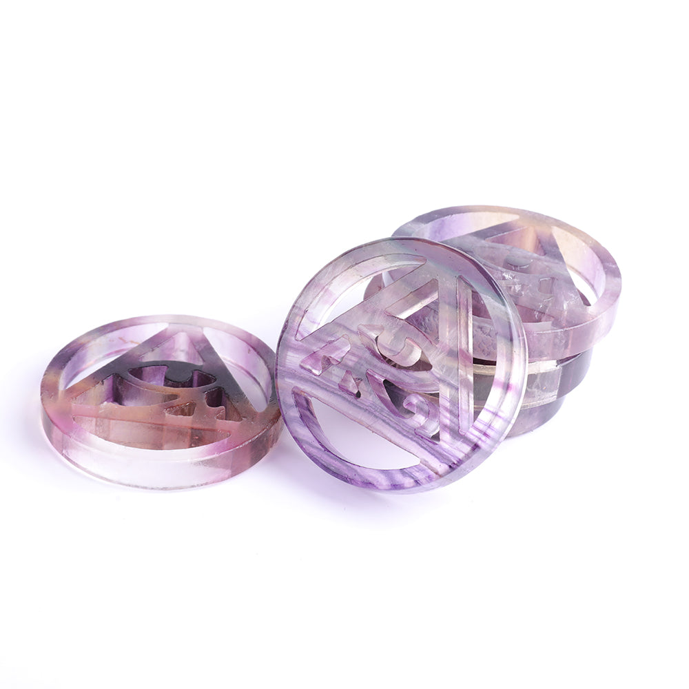 Rainbow Fluorite Horus Eye Carving 2.3 inch Crystal Figurine