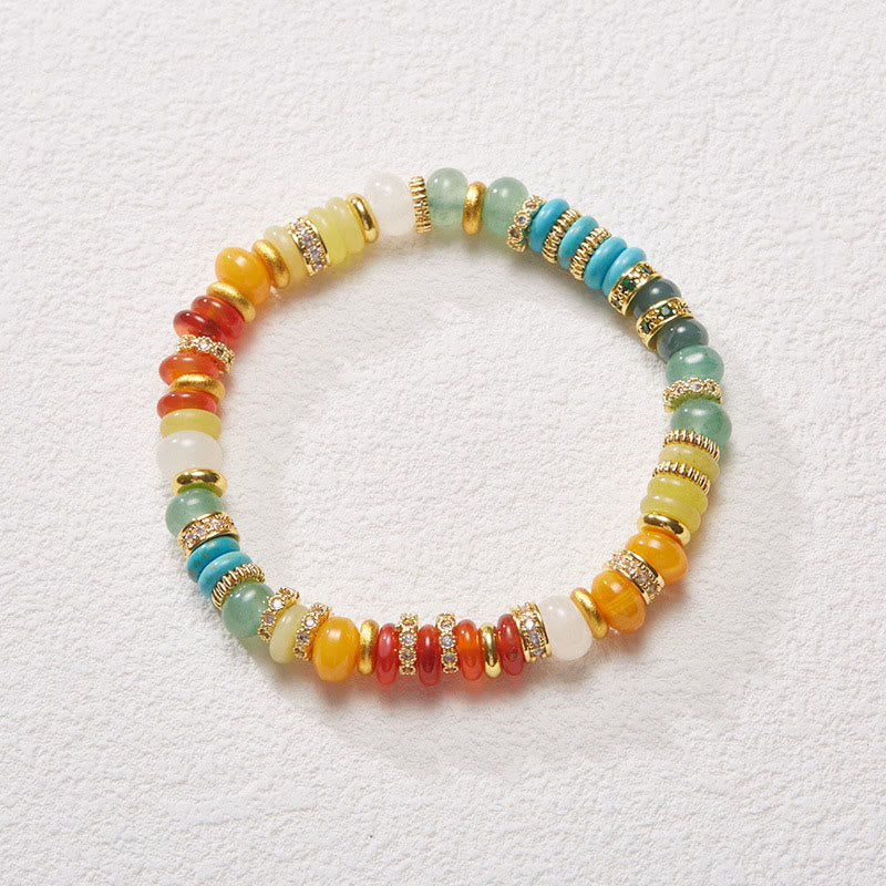 Bracelet de confiance en jade et agate arc-en-ciel 6 mm, bijou de guérison